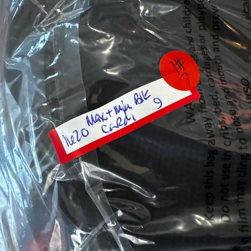 Max & Mia Cardigan Women XL Black 100% Cotton Shaker Knit Open Front (1620) - Picture 11 of 11